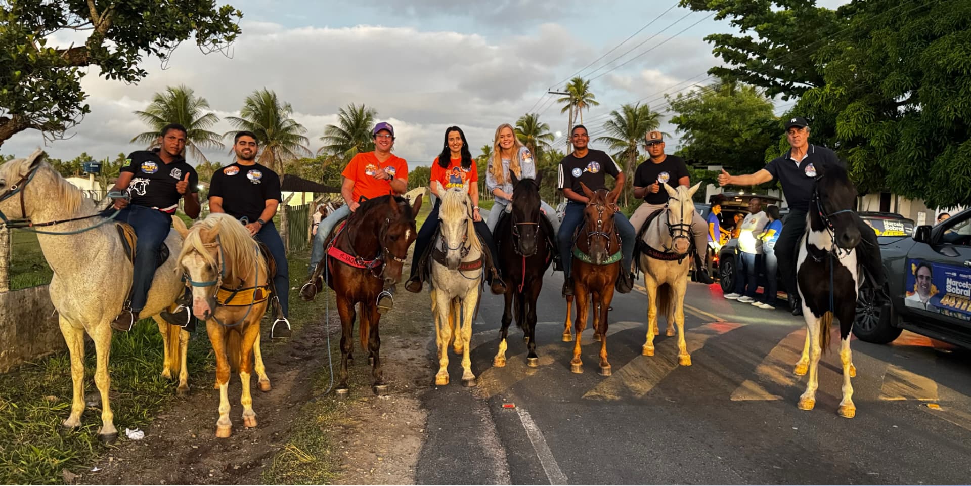Encontro com moradores e participantes durante a cavalgada