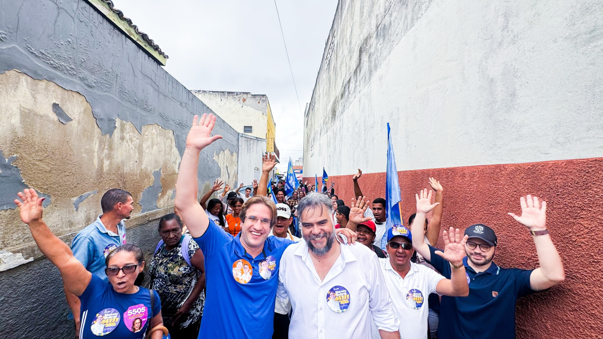 Marcelo Sobral, Dr. João Thiers e apoiadores pelas ruas de Monte Alegre